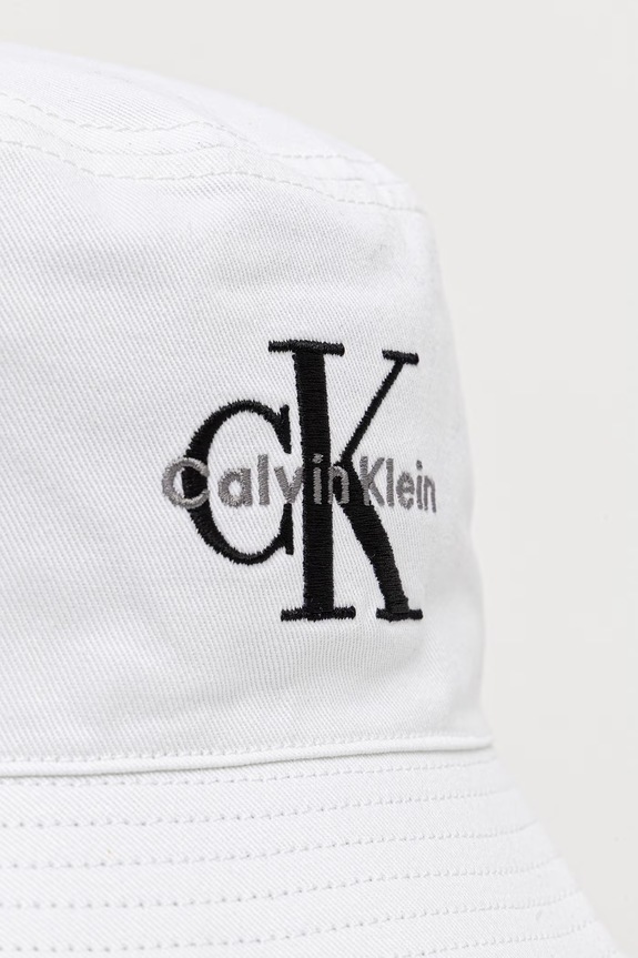 Accesorii Calvin Klein Jeans bucket hat pentru bărbați din bumbac LV04G5020G alb