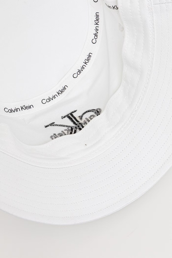 Calvin Klein Jeans bucket hat pentru bărbați din bumbac alb LV04G5020G