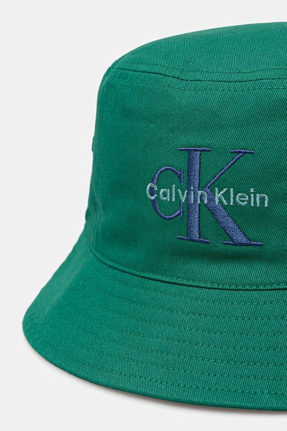 Calvin Klein Jeans klobúk bucket pánsky bavlnený LV04G5020G zelená SS26