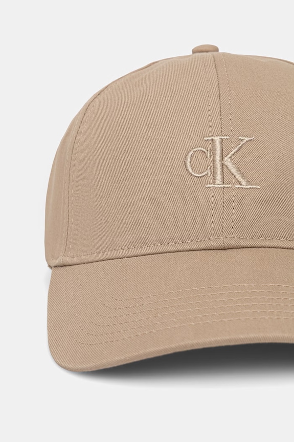 Calvin Klein czapka z daszkiem męska bawełniana LV04G5002G beżowy SS26