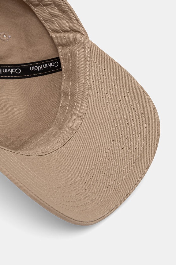 Calvin Klein czapka z daszkiem męska bawełniana beżowy LV04G5002G