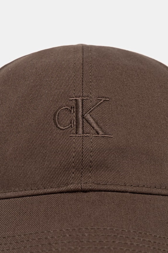 Calvin Klein czapka z daszkiem męska bawełniana LV04G5002G brązowy SS26