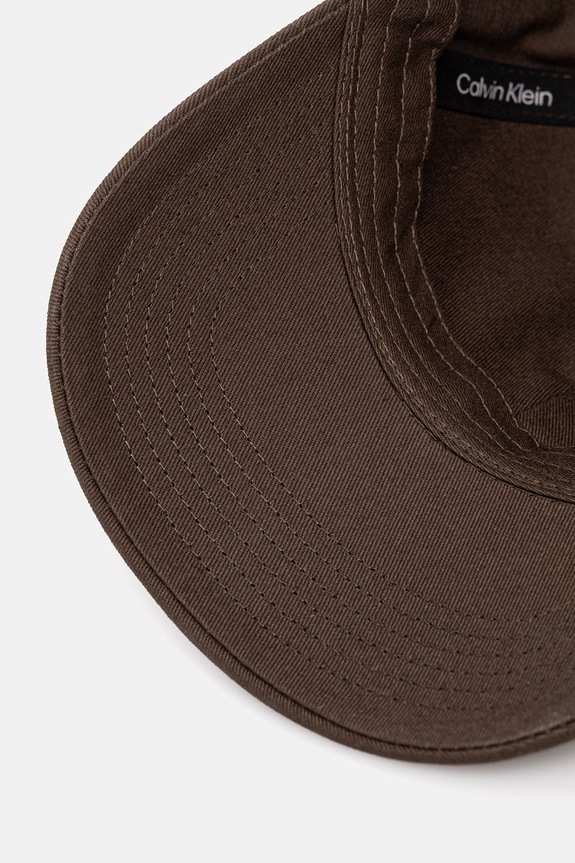 Calvin Klein czapka z daszkiem męska bawełniana brązowy LV04G5002G