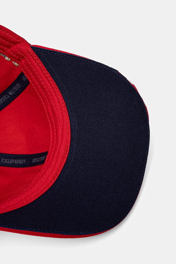 Aeronautica Militare berretto da baseball in cotone rosso HA1205CT3299
