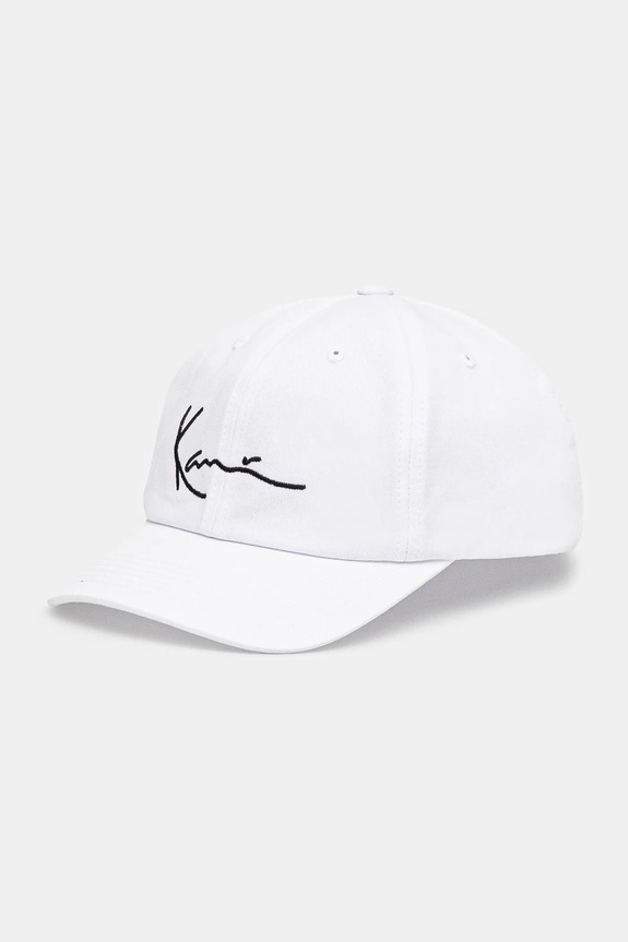 Βαμβακερό καπέλο του μπέιζμπολ Karl Kani απλικέ λευκό 7030247