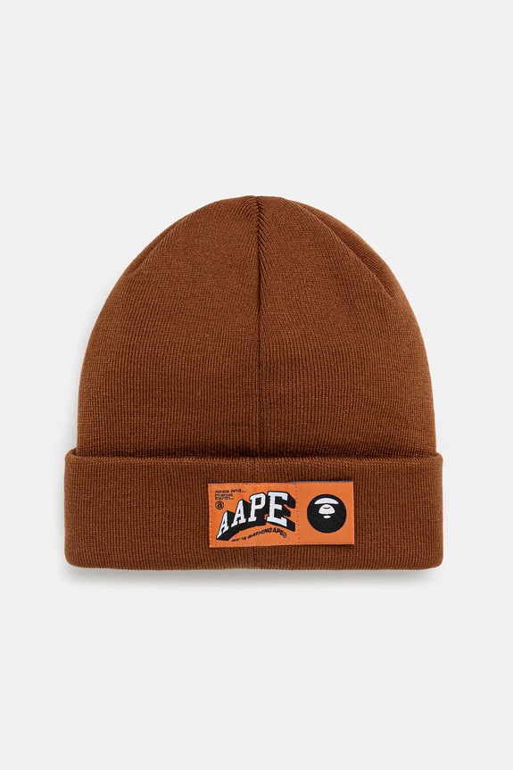 AAPE czapka Main AAPHTM5292XXN brązowy SS25