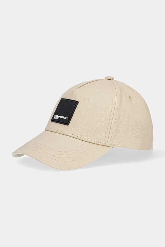 Pamučna kapa sa šiltom Karl Lagerfeld Jeans print bež A1W33002