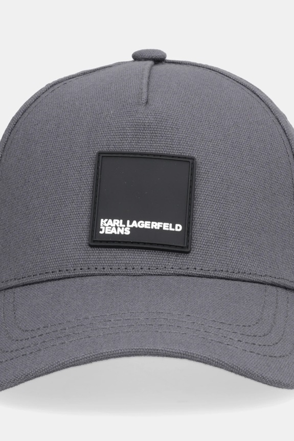 Pamučna kapa sa šiltom Karl Lagerfeld Jeans A1W33002 siva SS26