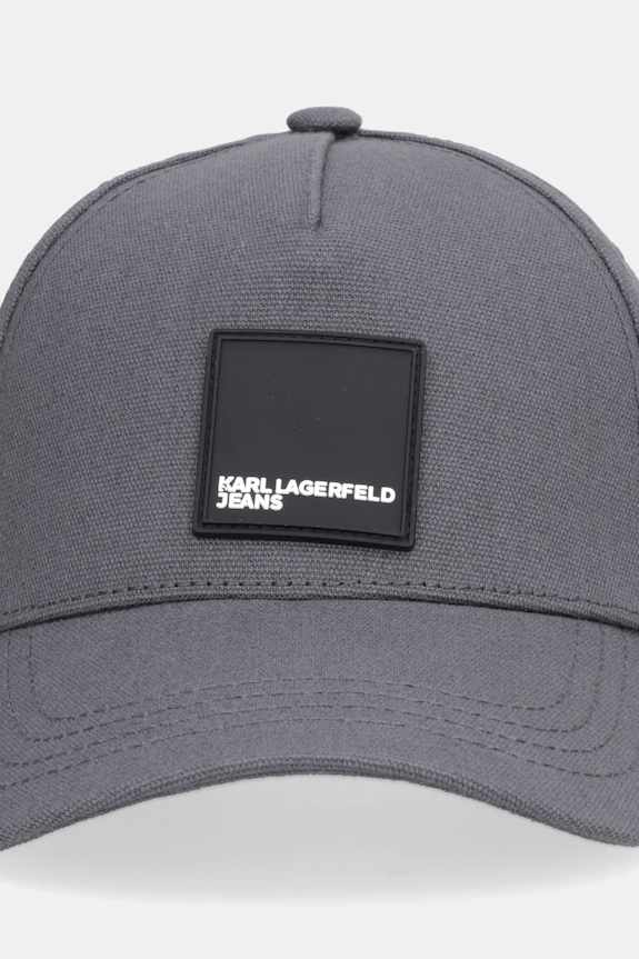 Pamučna kapa sa šiltom Karl Lagerfeld Jeans A1W33002 siva SS26