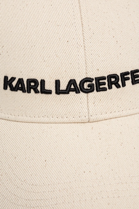 Karl Lagerfeld czapka z daszkiem bawełniana K/ESSENTIAL A1W33071 beżowy AA00