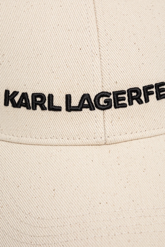 Karl Lagerfeld czapka z daszkiem bawełniana K/ESSENTIAL A1W33071 beżowy AA00