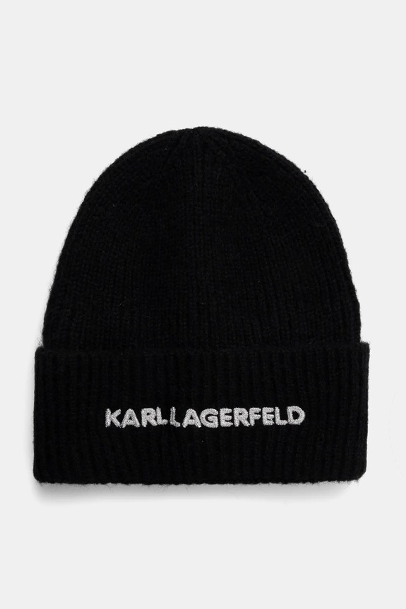 Karl Lagerfeld berretto in misto lana applique nero A1W33156