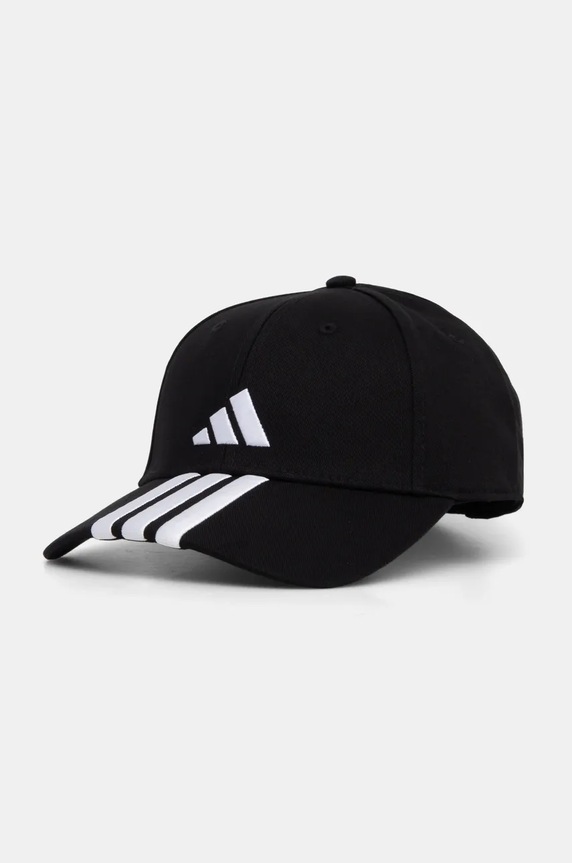 adidas czapka z daszkiem bawełniana BBALL 3S CAP NL aplikacja czarny JG1072