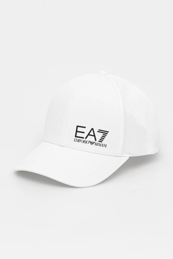 EA7 Emporio Armani șapcă de bumbac uni alb AF11989.7X000005