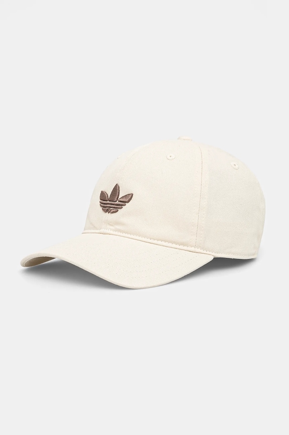 Βαμβακερό καπέλο του μπέιζμπολ adidas Originals BASEBALL AC απλικέ μπεζ JC6037