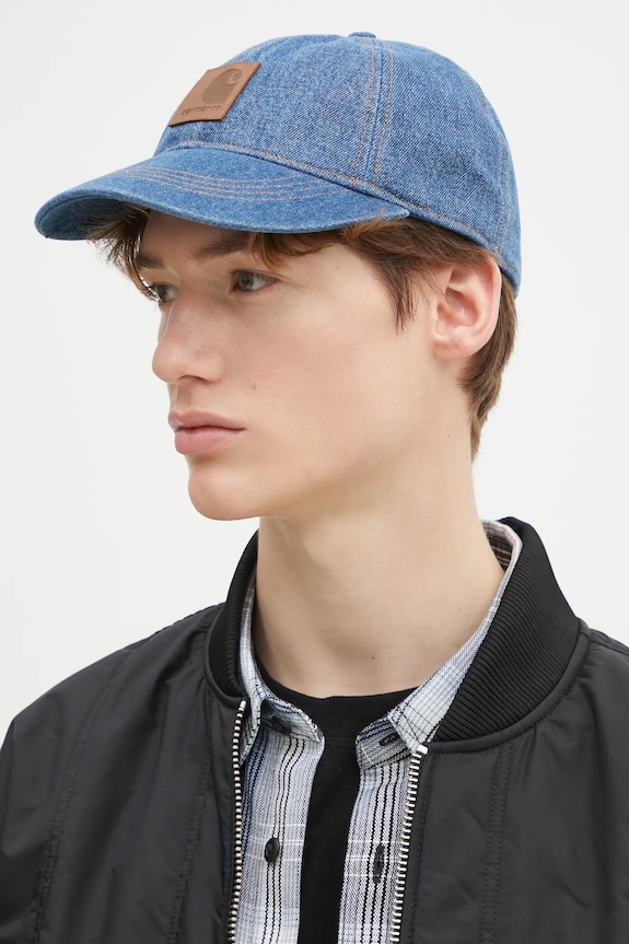 Carhartt WIP denim baseball cap Lincoln Cap cotton blue I034471.135