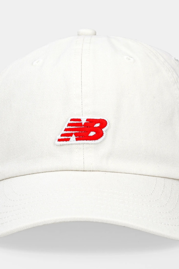 New Balance czapka z daszkiem bawełniana LAH51013SST biały SS25