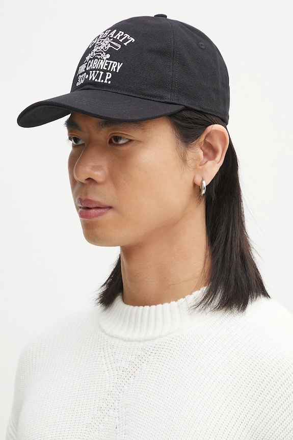 Carhartt WIP cotton baseball cap Cabinetry Cap I034749.K02XX black SS25
