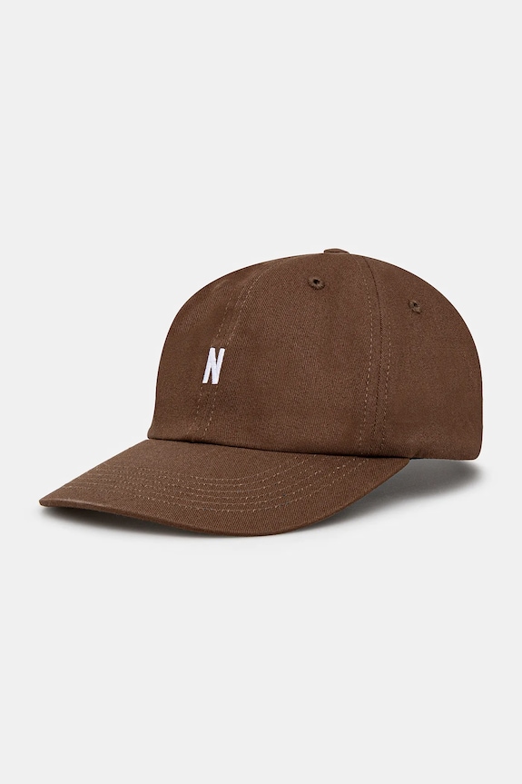 Βαμβακερό καπέλο του μπέιζμπολ Norse Projects Twill Sports Cap απλικέ καφέ N80.0001.2033