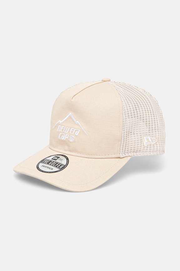 New Era czapka z daszkiem bawełniana aplikacja beżowy 60595149
