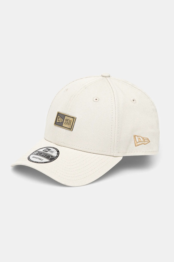 New Era czapka z daszkiem bawełniana aplikacja beżowy 60595306