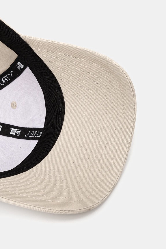 New Era czapka z daszkiem bawełniana beżowy 60595464