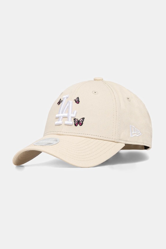 New Era czapka z daszkiem bawełniana aplikacja beżowy 60595342