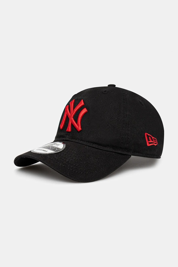 Βαμβακερό καπέλο του μπέιζμπολ New Era LE 920 LEAGUE ESSENTIAL 9TWENTY® απλικέ μαύρο 60471471