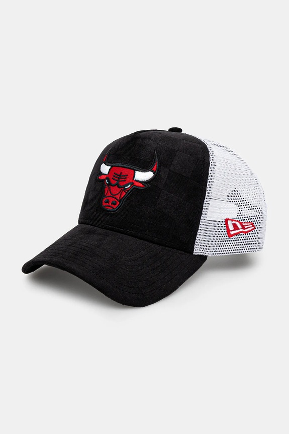 New Era czapka z daszkiem Tonal Check Trucker Bulls aplikacja czarny 60595264