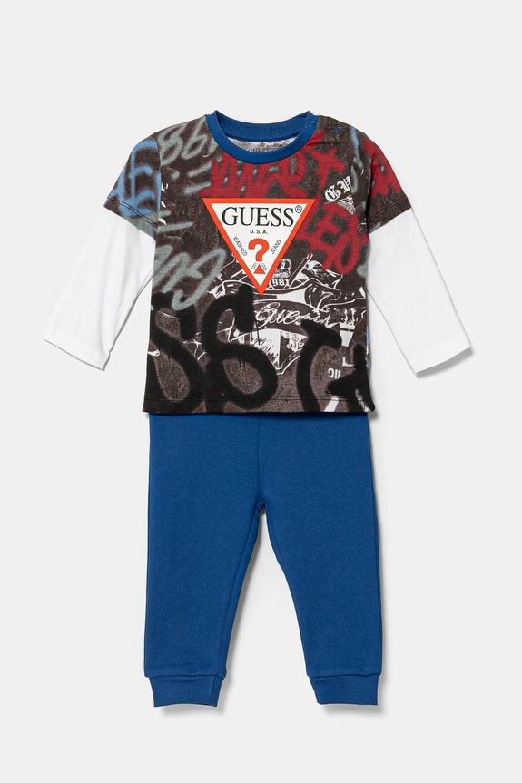 Guess completo in cotone neonato/a semplice blu I5RG02.K8HM4.PPYA