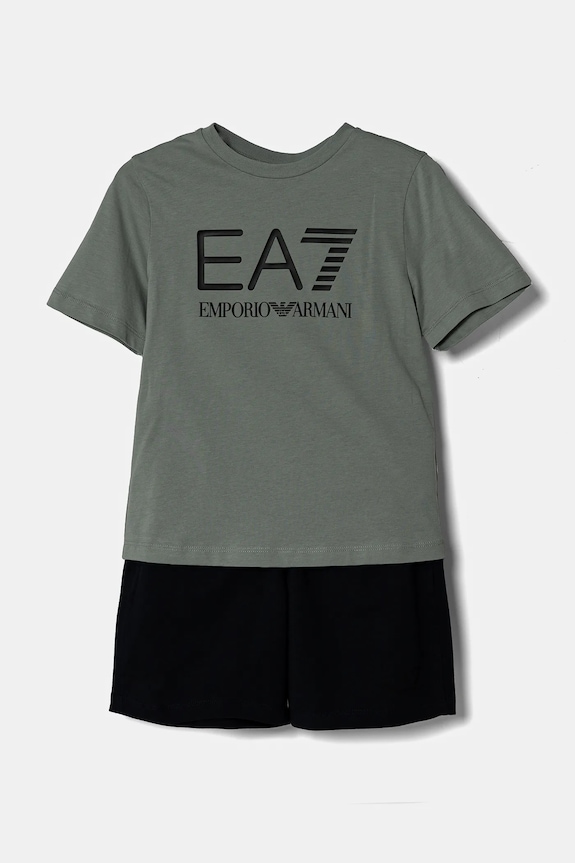 EA7 Emporio Armani komplet bawełniany dziecięcy nadruk zielony 7B000043.AF10378