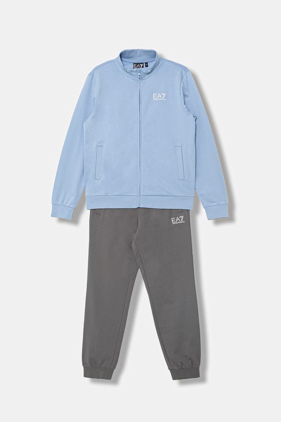 EA7 Emporio Armani komplet dresowy dziecięcy bawełniany niebieski 7B000030.AF10380