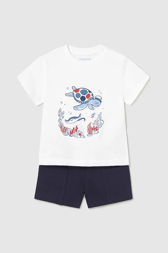 Otroški bombažen komplet Mayoral Pletenina bela 1654.3E.Baby.PPYA