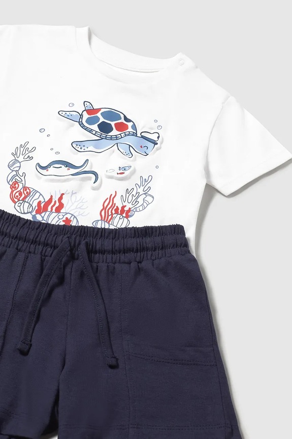 Dečki Otroški bombažen komplet Mayoral 1654.3E.Baby.PPYA bela