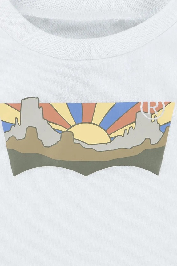 Αγορίστικα Μπλουζάκι μωρού Levi's SEASONAL BATWING TEE 6EM336 λευκό