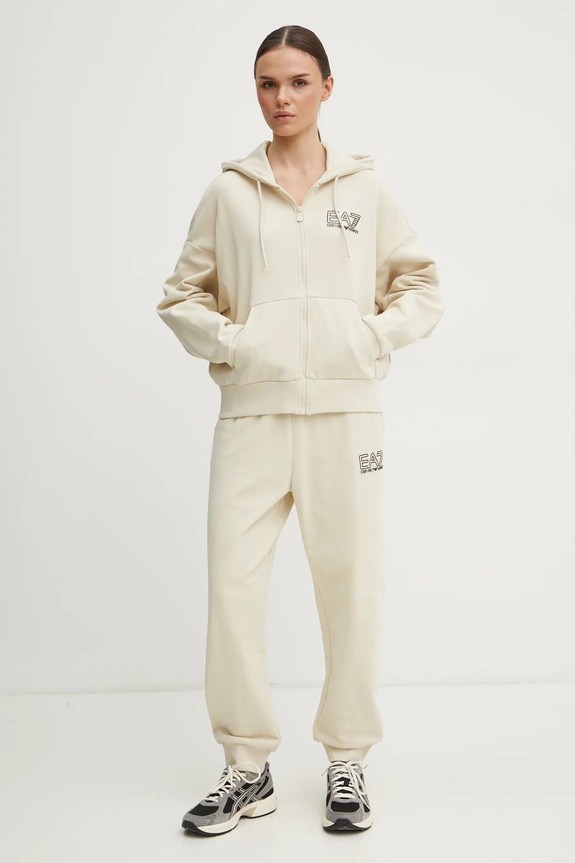 EA7 Emporio Armani dres bawełna beżowy AF12473.7W000110