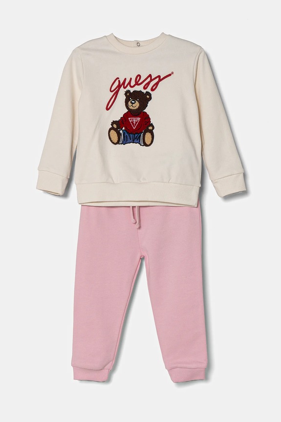 Pamučna trenirka za bebe Guess Planet friendly bež H5RI00.KAD74.G.PPYA