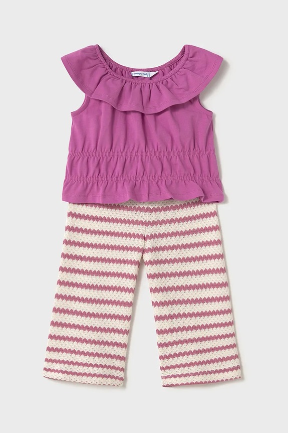 Mayoral komplet bawełniany niemowlęcy wzorzyste różowy 1575.4H.Baby.PPYA