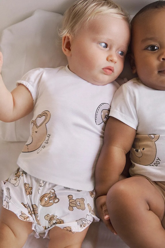 Детский хлопковый комплект Mayoral Newborn хлопок бежевый 1256.2G.Newborn.PPYH