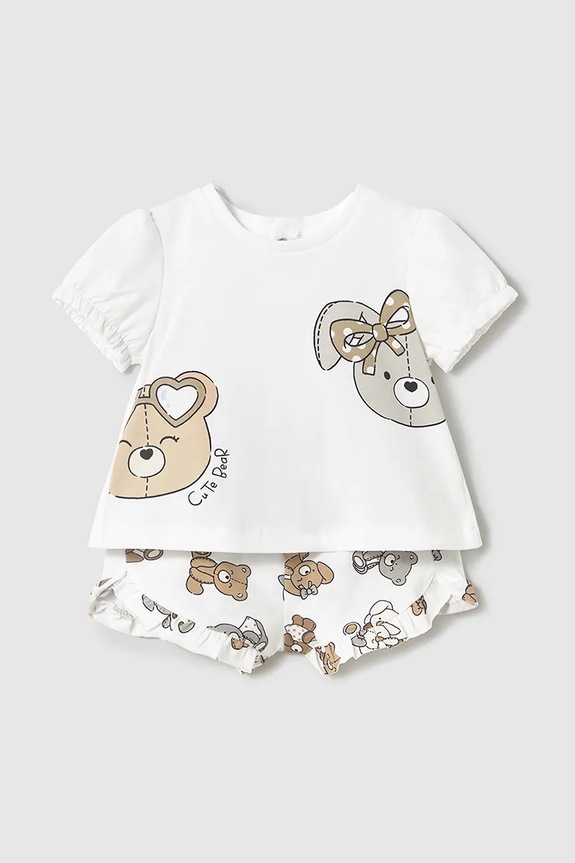 Детский хлопковый комплект Mayoral Newborn 1256.2G.Newborn.PPYH бежевый SS25