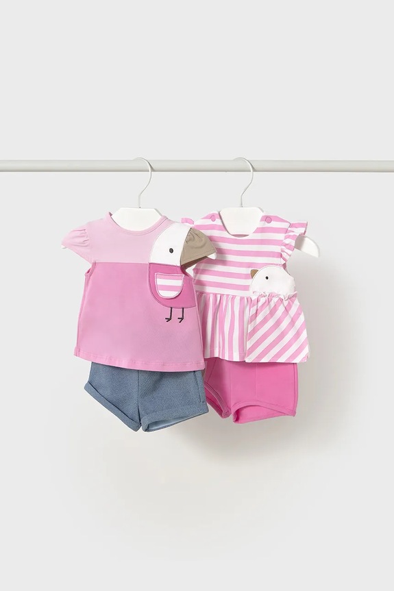 Kojenecká sada Mayoral Newborn 2-pack s elastanem růžová 1670.2S.Newborn.PPYH