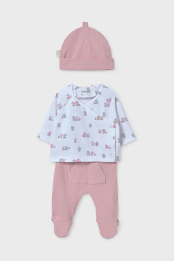 Σετ μωρού Mayoral Newborn εμπριμέ ροζ 9906.G.1A.Newborn.PPYH