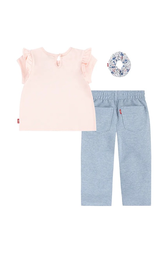 Komplet za bebe Levi's RUFFLE SHLDR TOP & PANT SE 1EM645 roza SS25