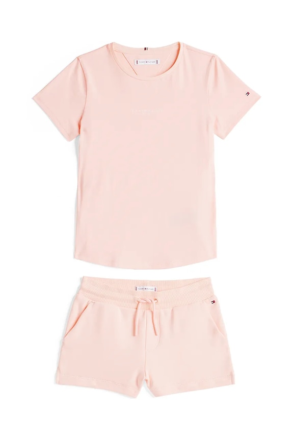 Tommy Hilfiger komplet dziecięcy KG0KG08454.128.176.PPYA pomarańczowy SS25