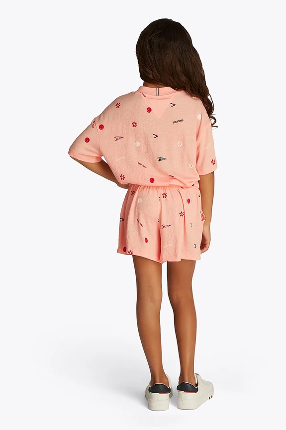 Dziewczynka Tommy Hilfiger komplet dziecięcy KG0KG08536.128.176.PPYA pomarańczowy
