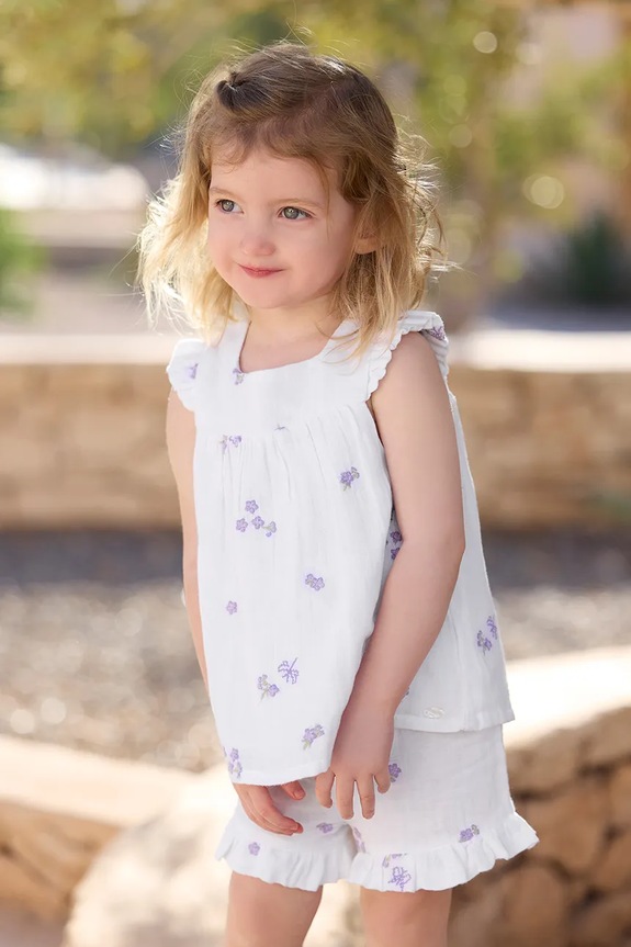 Βρεφικό βαμβακερό σετ Tartine et Chocolat λεπτό μοτίβο λευκό CA37031.60.74