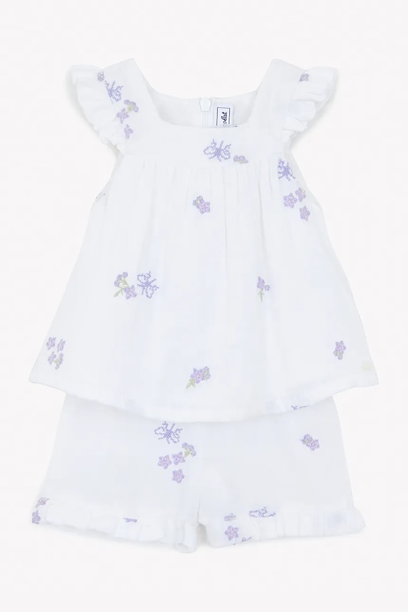 Βρεφικό βαμβακερό σετ Tartine et Chocolat CA37031.80.94 λευκό SS25