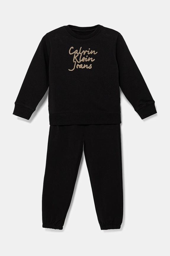 Calvin Klein Jeans dres dziecięcy z elastanem czarny IN0IN00288.PPYA
