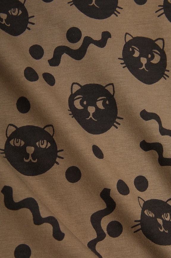 Βρεφική βαμβακερή φόρμα Mini Rodini Squiggly cats καφέ 2514010416