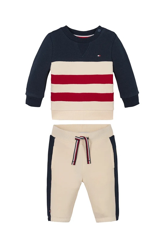 Dječji set trenerke Tommy Hilfiger pletivo bež KN0KN01979.PPYA
